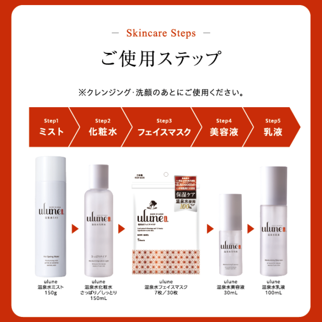 ulune 温泉水スキンケアシリーズ